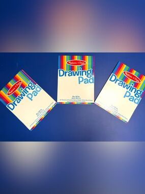 3 Unused Drawing Pads 9 in X 12 in Melissa and Doug 50 Sheets Each
